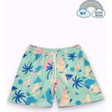 My Kids Wear Erkek Çocuk Desenli Deniz Şortu 3-16 Yaş 12416 - Karışık - Pudra - 12 - 13 Yaş