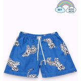 My Kids Wear Erkek Çocuk Desenli Deniz Şortu 3-16 Yaş 12417 - Karışık - Saks - 12 - 13 Yaş