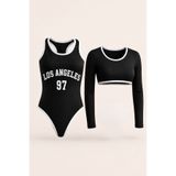 My Kids Wear Kız Çocuk 2'li Uzun Kollu Üst ve külotlu Mayo Takımı 12858