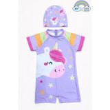 My Kids Wear Kız Çocuk Boneli Fermuarlı Plaj Mayosu 2-8 Yaş 12562 - Karışık - Bordo - 4 - 5 Yaş