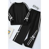 My Kids Wear Kız Çocuk Çift Şerit Kurdele Eşofman Takımı 4-16 Yaş 12145