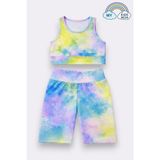 My Kids Wear Kız Çocuk Çok Amaçlı Batik Desenli Mayo & Spor Takımı 12431 - Mor - Karışık - 7 - 8 Yaş