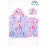 My Kids Wear Kız Çocuk Deniz Kombini 3’lü Set – Mayo, Havlu ve Bone 12580 - Karışık - Bordo - 4 - 5 Yaş