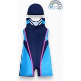 My Kids Wear Kız Çocuk Deniz Yüzücü Mayoları 5-16 Yaş 12603 - Mavi - Pembe - 9 - 10 Yaş