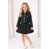 My Kids Wear Kız Çocuk Ekose Ceket Etek Takım Şık Kombin 12643