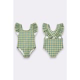 My Kids Wear Kız Çocuk Fırfır Detaylı Şık Tasarım Çapraz Askılı Mayo 12731 - Haki Yeşili - 7 - 8 Yaş