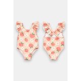 My Kids Wear Kız Çocuk Fırfır Detaylı Şık Tasarım Çapraz Askılı Mayo 12735 - Bej - 7 - 8 Yaş