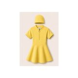 My Kids Wear Kız Çocuk Kısa Kollu Fermuarlı Mayo Uv Korumalı Deniz ve Havuz Mayosu 12777 - 9 - 10 Yaş - Sarı