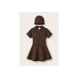 My Kids Wear Kız Çocuk Kısa Kollu Fermuarlı Mayo Uv Korumalı Deniz ve Havuz Mayosu 12779 - 9 - 10 Yaş - Kahverengi