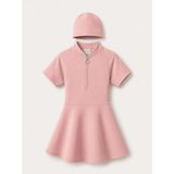 My Kids Wear Kız Çocuk Kısa Kollu Fermuarlı Mayo Uv Korumalı Deniz ve Havuz Mayosu 12848 - 5 - 6 Yaş - 6FC-Pembe