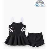 My Kids Wear Kız Çocuk Nakış Detaylı Garson Boy Mayo 5-14 Yaş 12586 - Siyah - 5 - 6 Yaş