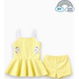 My Kids Wear Kız Çocuk Nakış Detaylı Garson Boy Mayo 5-14 Yaş 12589 Sarı