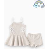 My Kids Wear Kız Çocuk Nakış Detaylı Garson Boy Mayo 5-14 Yaş 12594 - Bej - 5 - 6 Yaş