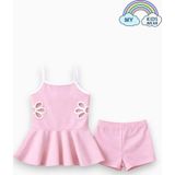 My Kids Wear Kız Çocuk Nakış Detaylı Garson Boy Mayo 5-14 Yaş 12596 Açık Pembe