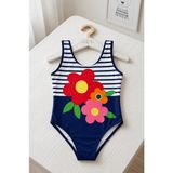 My Kids Wear Kız Çocuk Tatil Yıldızı Tek Parça Mayo 12829 - 2 - 3 Yaş - Beyaz - Açık Mavi