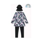 My Kids Wear Kız Çocuk Tesettür Mayo 3 Lü Takım Üst + Tayt + Bone 12567 Gök Mavi