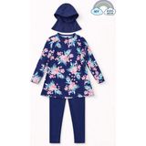 My Kids Wear Kız Çocuk Tesettür Mayo 3’lü Takım (Üst + Tayt + Bone) 12566 - Lacivert - 11 - 12 Yaş
