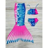 My Kids Wear Parlak Renkli Deniz Kızı Mayo Kostümü 3'lü Set Renkli