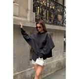 My Loore Kadın Siyah Oversize Modal Gömlek – Minimal Şıklık MLB178