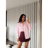My Lunessa Lcs Modal Nakışlı Oversize Gömlek - Pembe