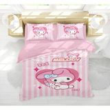 My Melody 3D Dijital Baskılı Çift Kişilik Nevresim Takımı Kız Çocuk Nevresim Takımı - Pembe - 200 x 220 cm