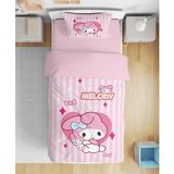 My Melody Kuromi 3d Dijital Baskılı Tek Kişilik Kız Çocuk Nevresim Takımı (Pudra Pembe)