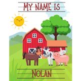 My Name Is Nolan | Farm Animals Barn | Personalized Tracing Practice Worksheet Workbook | Learn How To Write Your Name | Homeschool Preschool Pre-K (Farm - Personalized Name Tracing Workbooks)