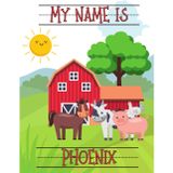 My Name Is Phoenix | Farm Animals Barn | Personalized Tracing Practice Worksheet Workbook | Learn How To Write Your Name | Homeschool Preschool Pre-K (Farm - Personalized Name Tracing Workbooks)