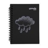 My Note Black Bulut Desenli A6 60 Siyah Yaprak Çizgisiz Spiralli Defter
