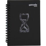 My Note Black Kum Saati Desenli A6 60 Siyah Yaprak Çizgisiz Spiralli Defter
