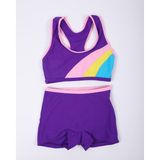 My-o Kız Çocuk Şortlu Bikini- Yüzücü Myo5956 - 15 - 16 Yaş - 5DA-Mor