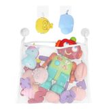 My Organized Abode Banyo Oyuncak Organizatör Vantuz Kancaları ve Yapışkan Kancalar ve Küvet Oyuncak Örgü Çanta İçerir