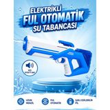 My Özyurt Büyük Boy Otomatik Atış Yapan Işıklı Elektrikli 12 Metre Menzil Su Tabancası 42 Cm. - Mavi