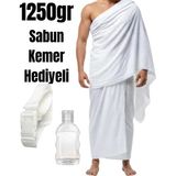 My Real Hac Ihramı 1250GR %100 Pamuk Kemer ve Kokusuz Sabun Hediyeli - 110 x 220 cm - Beyaz