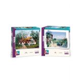 My Ride Ve Ördekli Bahçe İkili Set - 2 X 1000 Parça Manzara İkili Puzzle Seti