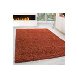 my şekil MYDECO CARPET Soft Shaggy Halı yüksek tüylü düz Kiremit Rengi Çocuk Odası Oturma Odası Salon Mutfak Halı