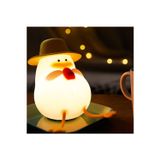 My Style Hd-17 Sevimli Ördek Şapkalı Silikon Led Gece Lambası – Dokunmatik, Usb Şarjlı