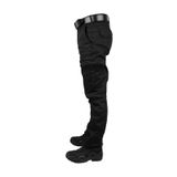 MY TEKSTİL Erkek Kargo Pantolon Likralı Slim Fit Siyah Düz Paça