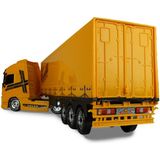 My Toy Scania, Volvo Model Oyuncak Tır – 46 cm Uzunluk, Hareketli Dorse, 12 Tekerlekli Konteyner Tır - Sarı