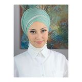 MY UKİYO STORE Tesettür Kristal Taş Baskı Şeritli Abiye Bone Şal