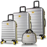 My Valice Colors Gri ABS Kabin Orta Büyük ve Makyaj Boy Gri 4'lü Travel Valiz Seti