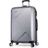 My Valice Diamond Gri Büyük Boy Valiz 76 x 50 x 30 Cm ABS Malzeme Teleskopik Sap ile Güçlü Koruma