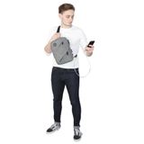 My Valice Erkek Gri Smart Bag Usb'li Çapraz Göğüs Çantası 1504
