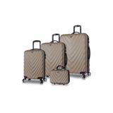 My Valice MV7231 Gold Lotus Abs Kabin Orta Büyük Ve Makyaj Boy 4'lü Travel Valiz Seti