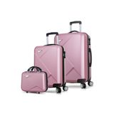 My Valice MV8367 Diamond Abs Kabin Orta Ve Makyaj Boy Rose Gold 3'lü Valiz Seti