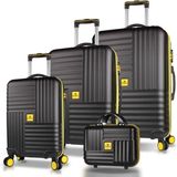 My Valice Puzzle Siyah ABS Kabin Orta Büyük ve Makyaj Boy 4'lü Travel Valiz Seti