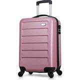 My Valice Ruby Seri Kabin Boy ABS Valiz 57x34x25 cm Darbeye Dayanıklı 360° Döner Tekerlekli Şifreli Kilit - Rose Gold