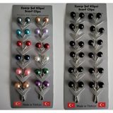 My Vintage Eşarp, Türban, Şal, Klipsi 12 Adet Siyah 12 Adet Renkli Tesettür Eşarp ve Şal Klipsi - Inci Tasarım - Standart