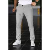 MY VİNTAGE Gri Erkek Slim Fit Likralı Bilek Boy Italyan Kesim Kumaş Pantolon