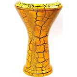 My Yonca Kılıf Hediyeli Profesyonel 5 No Sarı Çatlak Boyalı Mısır Darbuka Döküm Çömlek Doumbek
